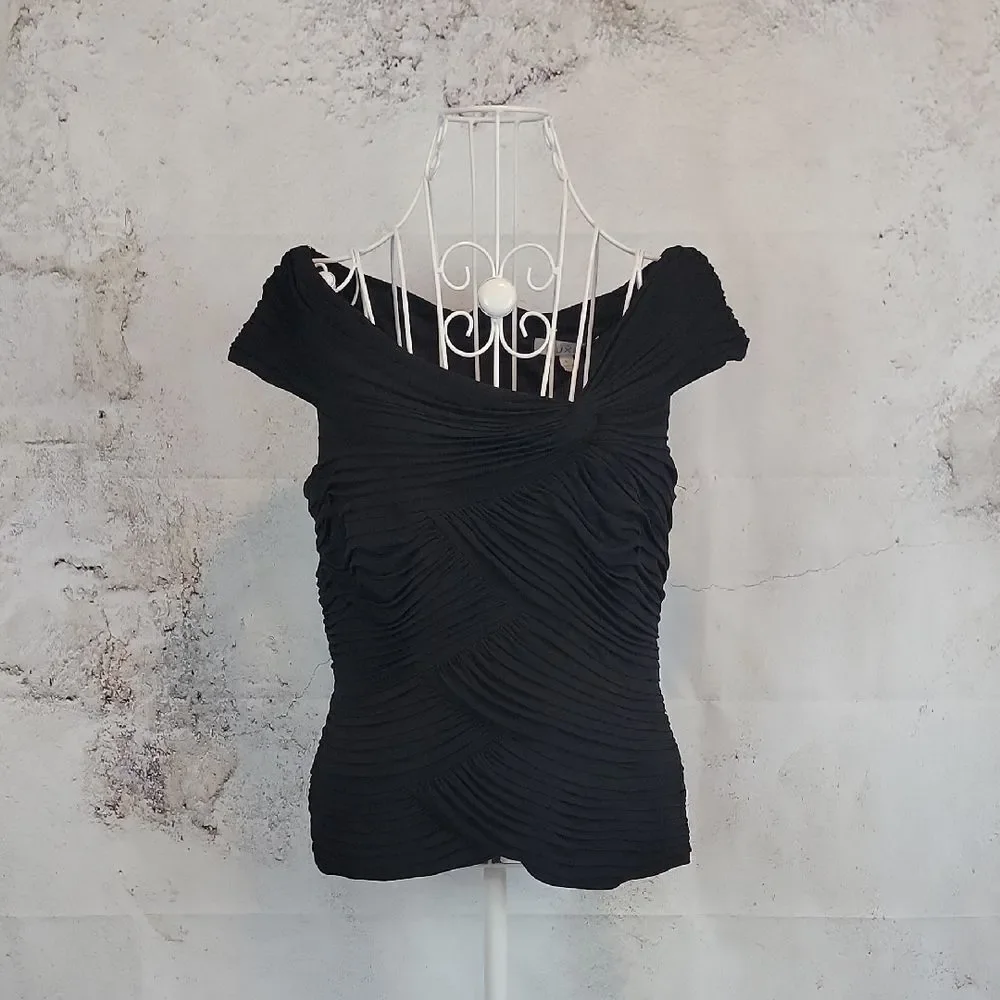 Cache Luxe Elegant Black Women's Special Occasion Top Size L - Picture 1 of 12